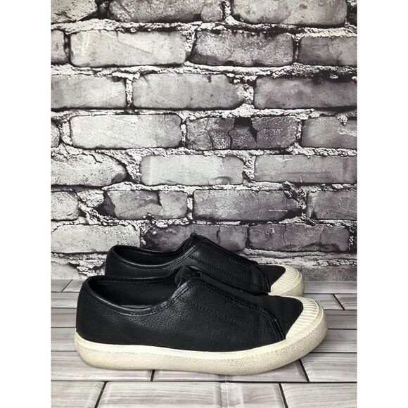 Frye Black Leather Slip On Comfort Casual Sneakers Shoes Women Sz 7M US/38EU - Picture 1 of 16